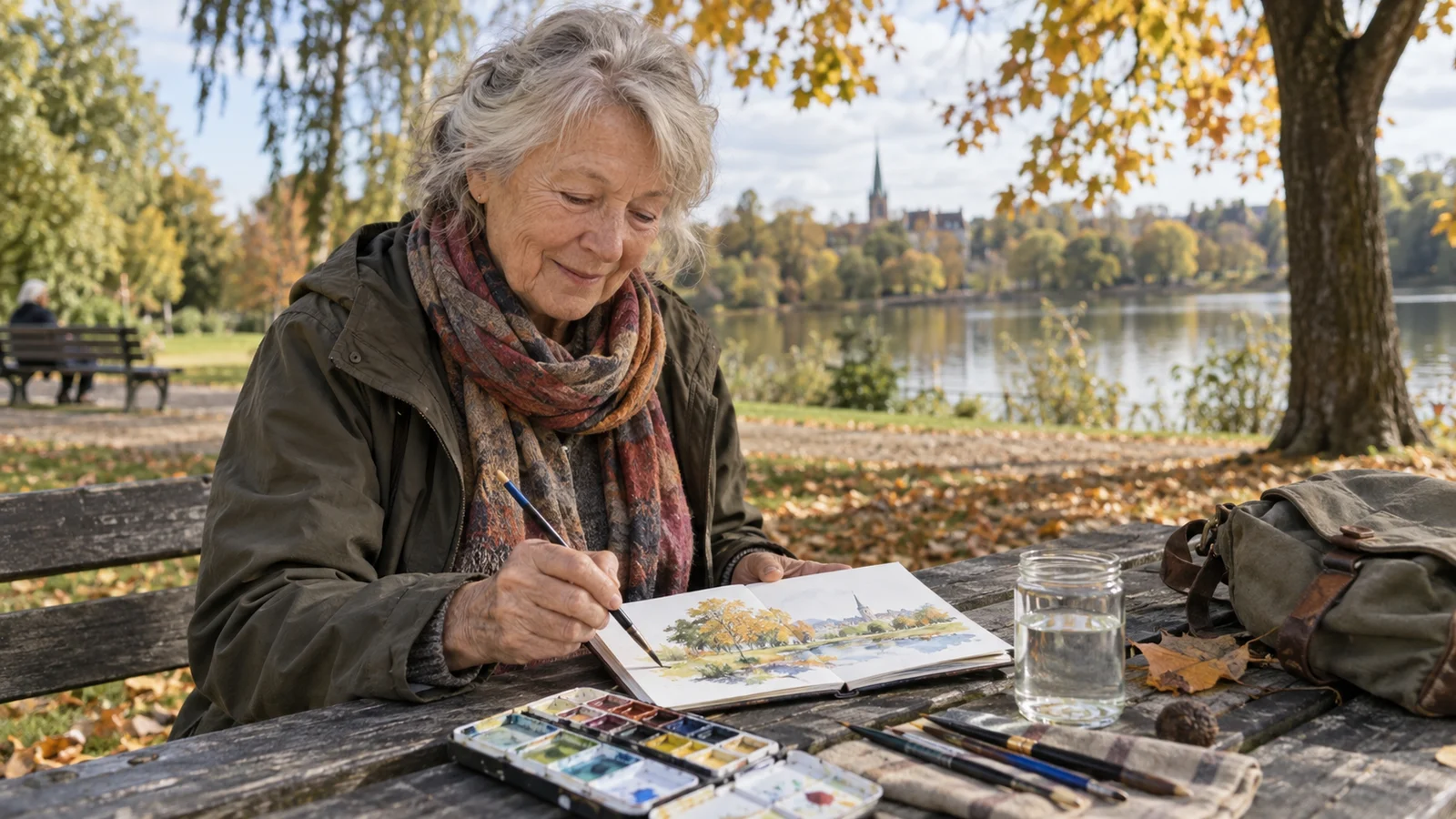 Passendes Bild zum Beitrag Aquarellmalen im Freien ab 60: kleines Materialset, guter Platz und erste Motive