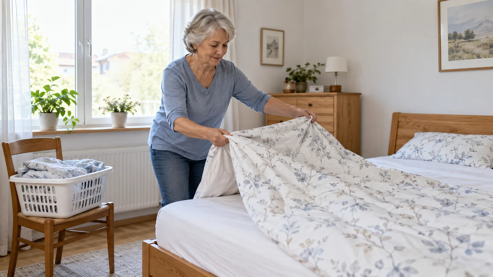 Passendes Bild zum Beitrag Bett beziehen ab 60: freie Wege, passende Arbeitshöhe und kurze Pausen