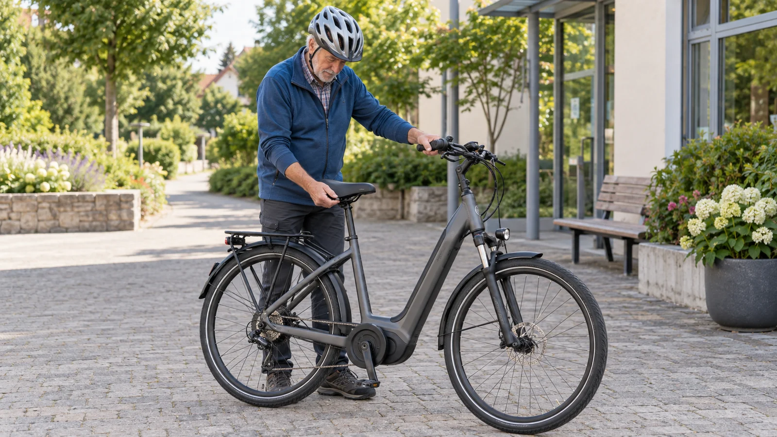 Passendes Bild zum Beitrag E-Bike ab 60 richtig einstellen: Sattelhöhe, Bremshebel und kurzer Fahrtest