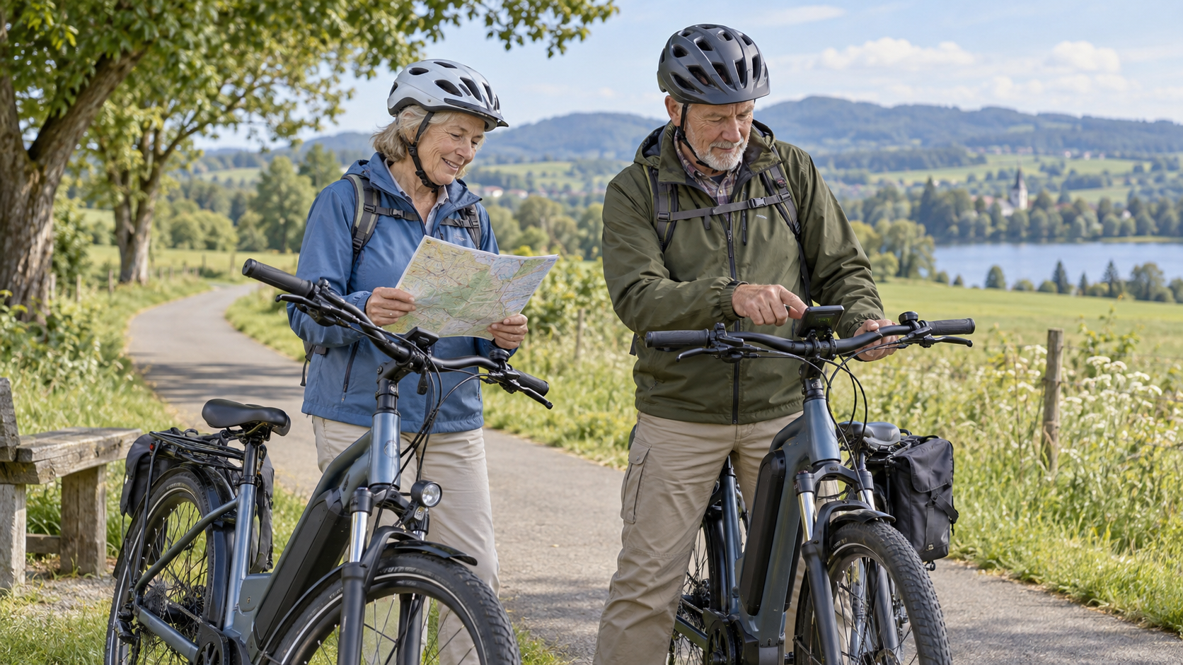 Passendes Bild zum Beitrag E-Bike-Tour ab 60: Reichweite planen und entspannt ankommen