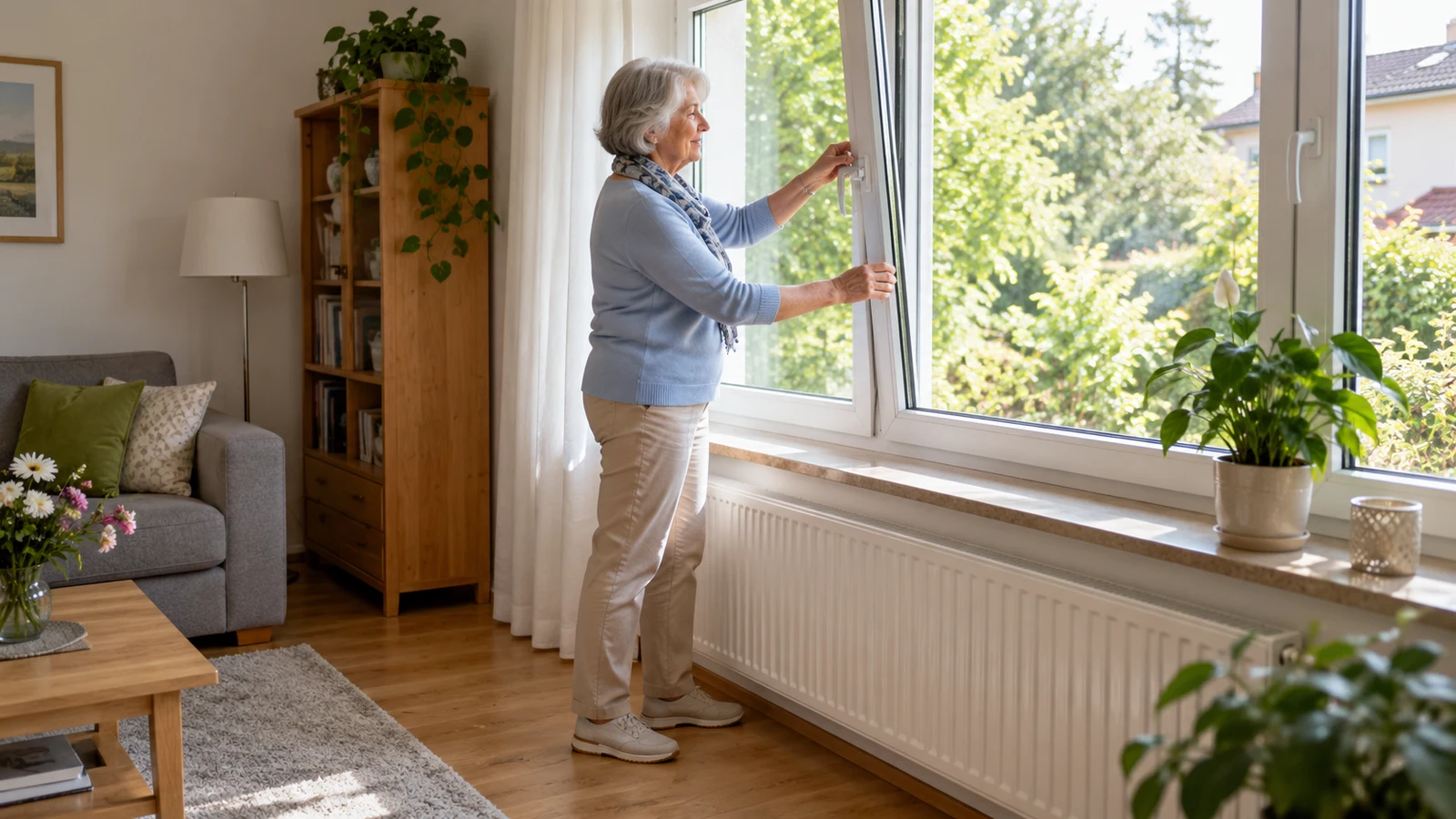 Passendes Bild zum Beitrag Fenster öffnen ab 60: freie Standfläche, Griffhöhe und sichere Reihenfolge