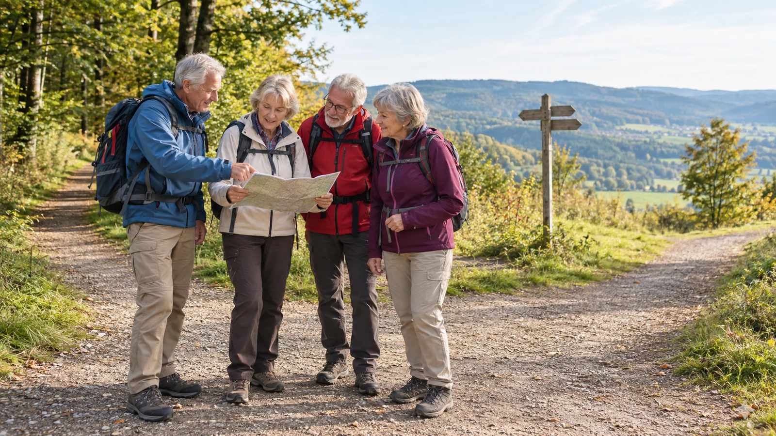 Passendes Bild zum Beitrag Gruppenwanderung ab 60: Tempo, Treffpunkte und Schlusslicht klar vereinbaren