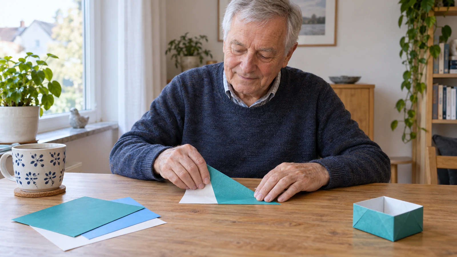 Passendes Bild zum Beitrag Origami ab 60: Papier wählen, Faltanleitungen lesen und ruhig beginnen