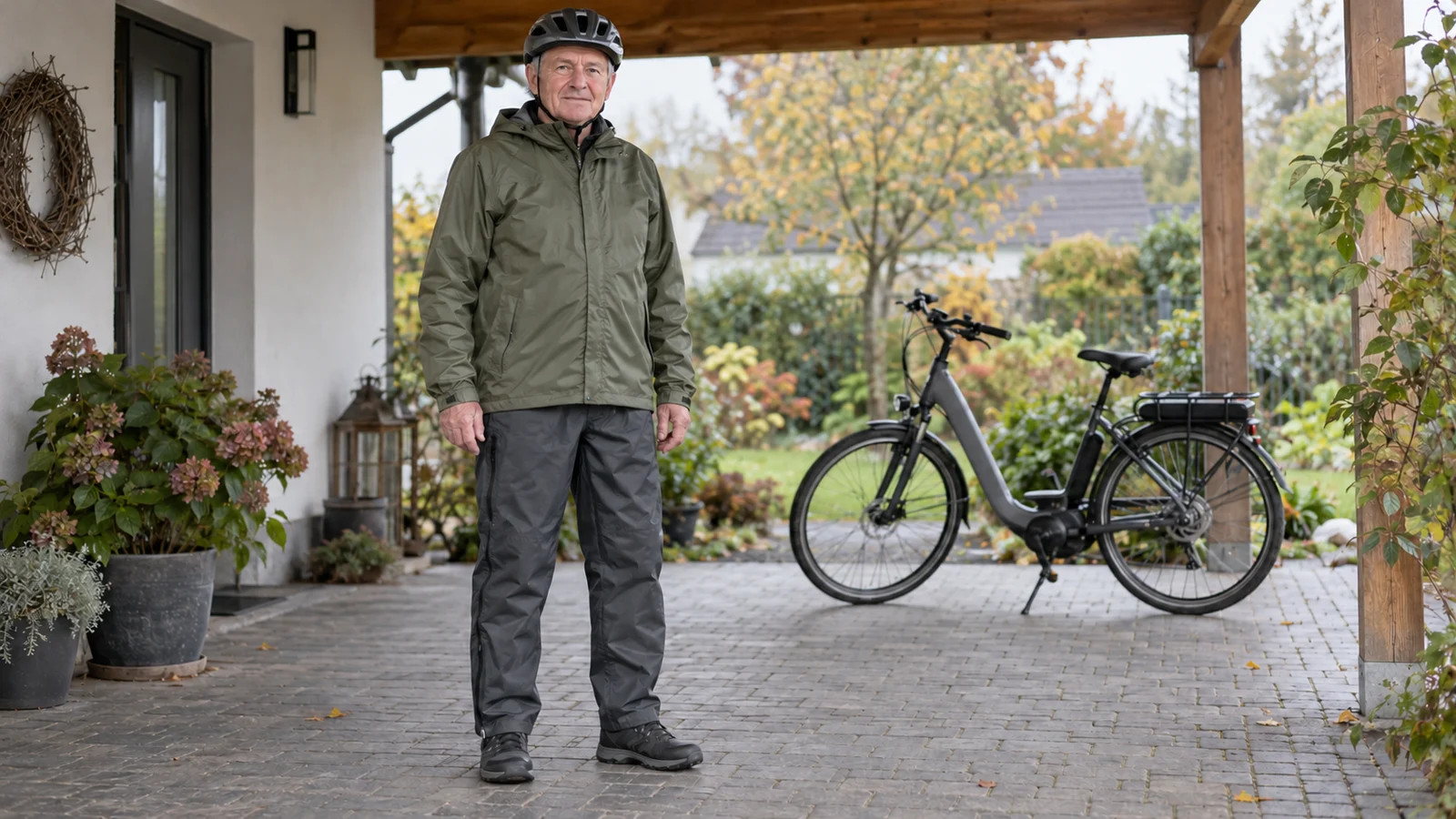 Passendes Bild zum Beitrag Regenhose fürs E-Bike ab 60: Passform, Anziehen und Pflege prüfen