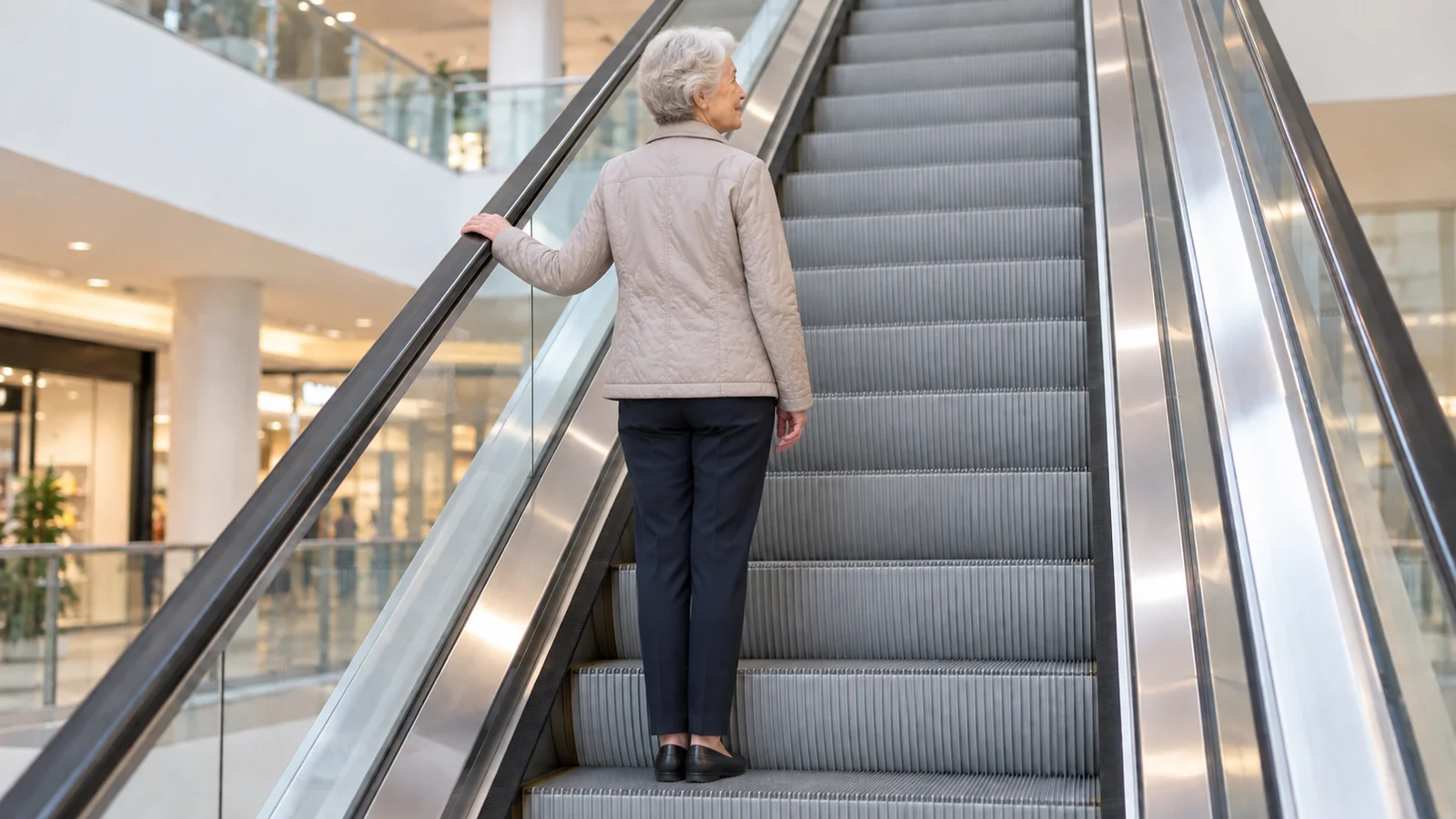 Passendes Bild zum Beitrag Rolltreppen nutzen ab 60: Einstieg, Handlauf und Ausstieg bewusst vorbereiten