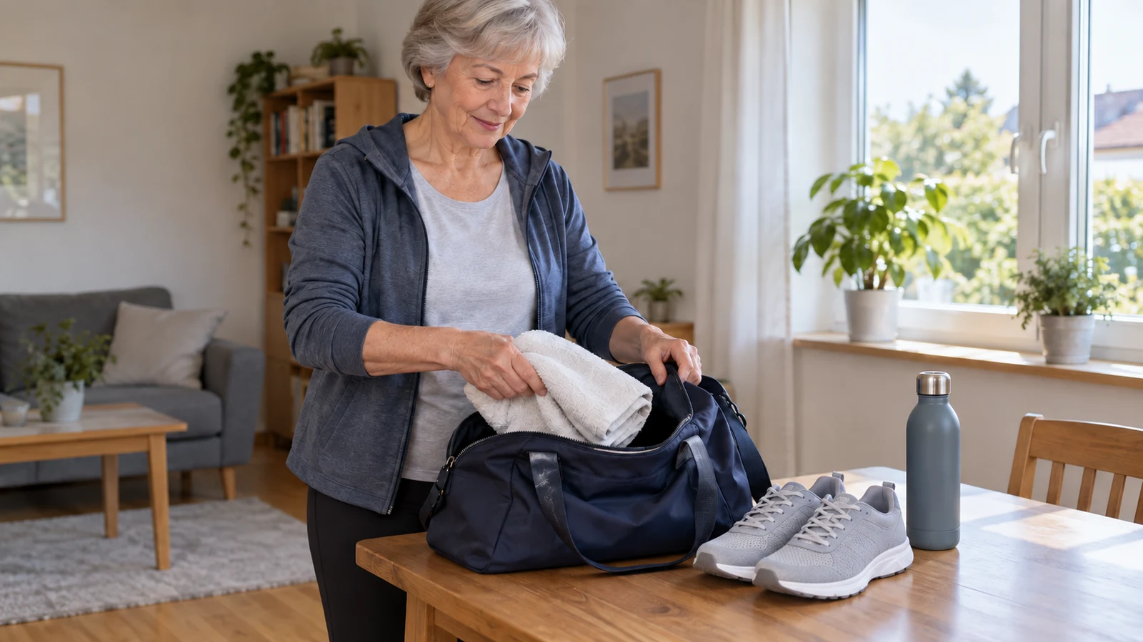 Passendes Bild zum Beitrag Sporttasche fürs Fitnessstudio ab 60: übersichtlich packen und richtig verstauen