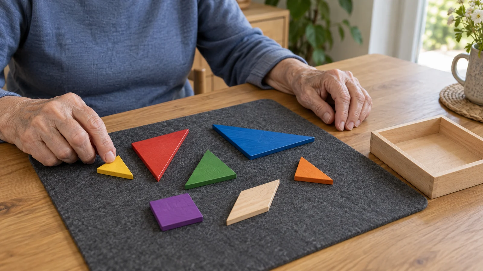 Passendes Bild zum Beitrag Tangram ab 60: Sieben Formen erkennen und erste Figuren legen