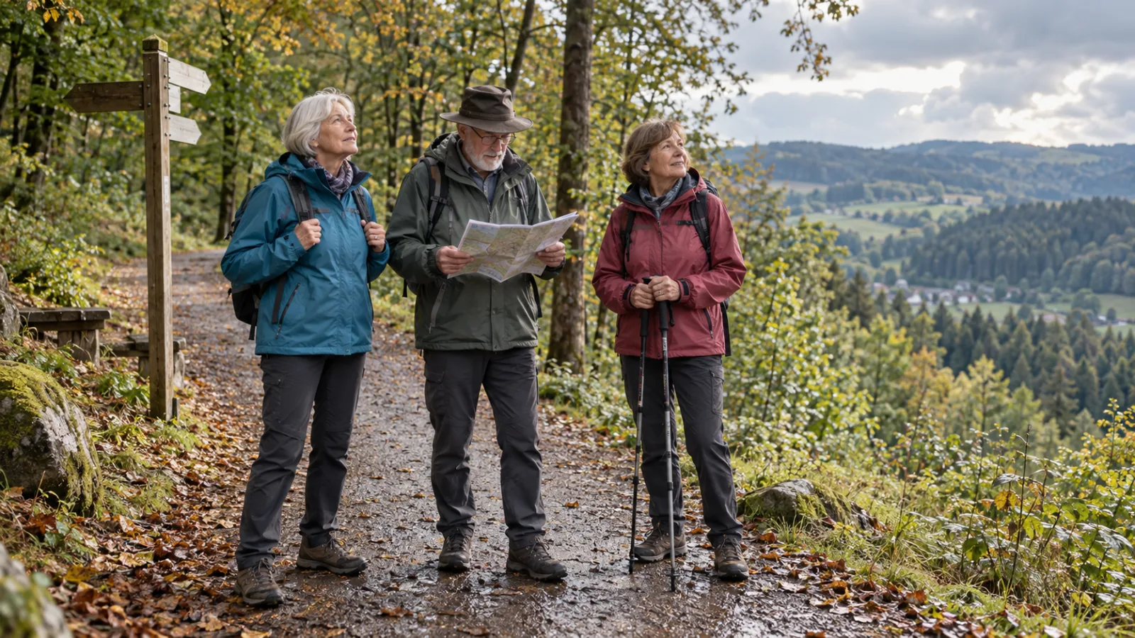 Passendes Bild zum Beitrag Wandern bei wechselhaftem Wetter ab 60: Schichten, Pausen und Umkehrpunkt planen